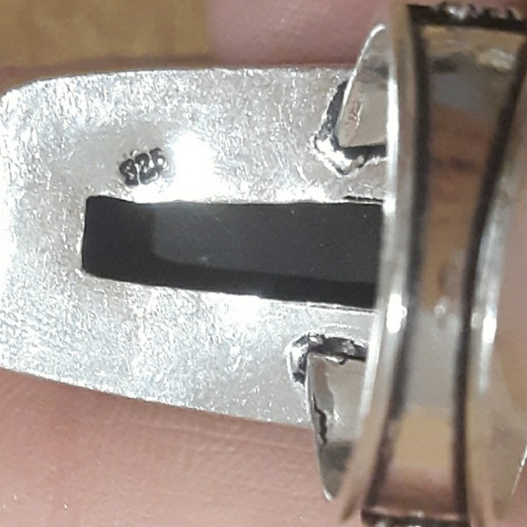 New Huge Dichoric Glass 925 Silver Statement Ring. - Picture 6 of 6